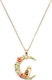 Bill Skinner Studio Owl in a Moon Pendant