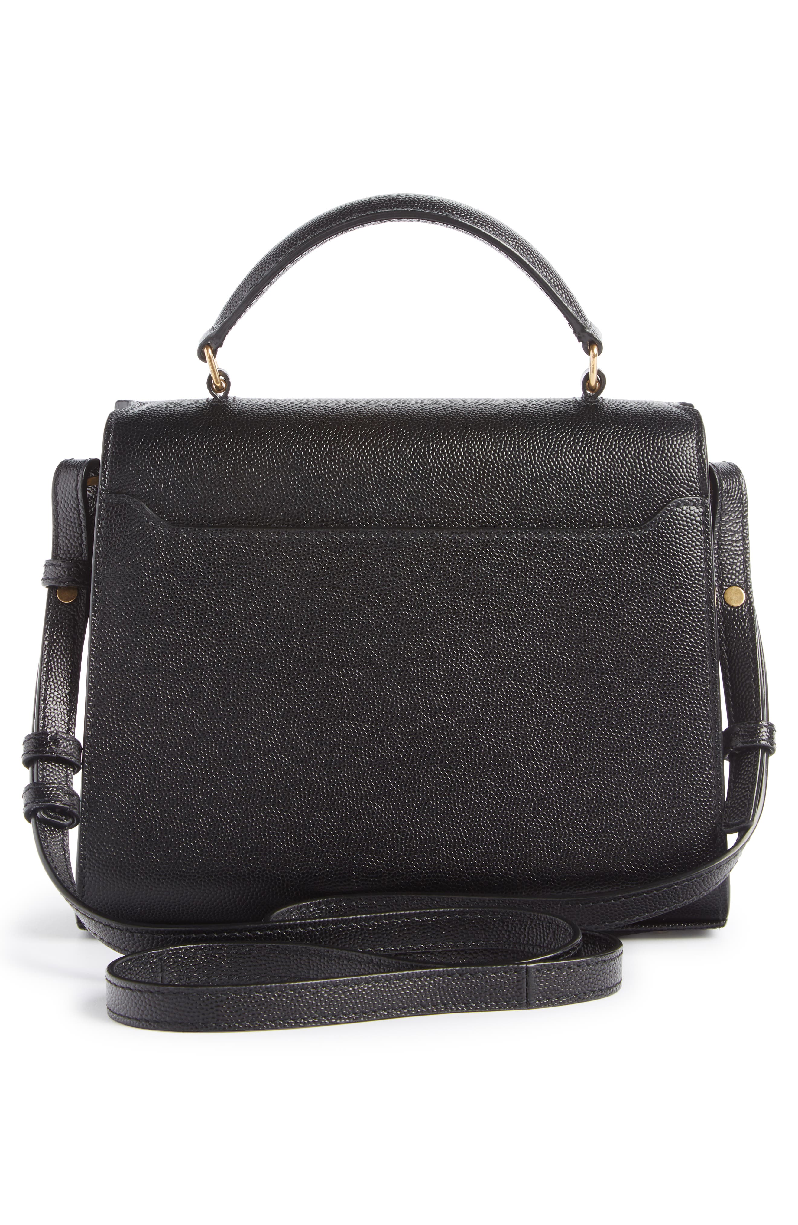 Saint Laurent Mini Cassandra Leather Top Handle Bag, Alternate, color, 