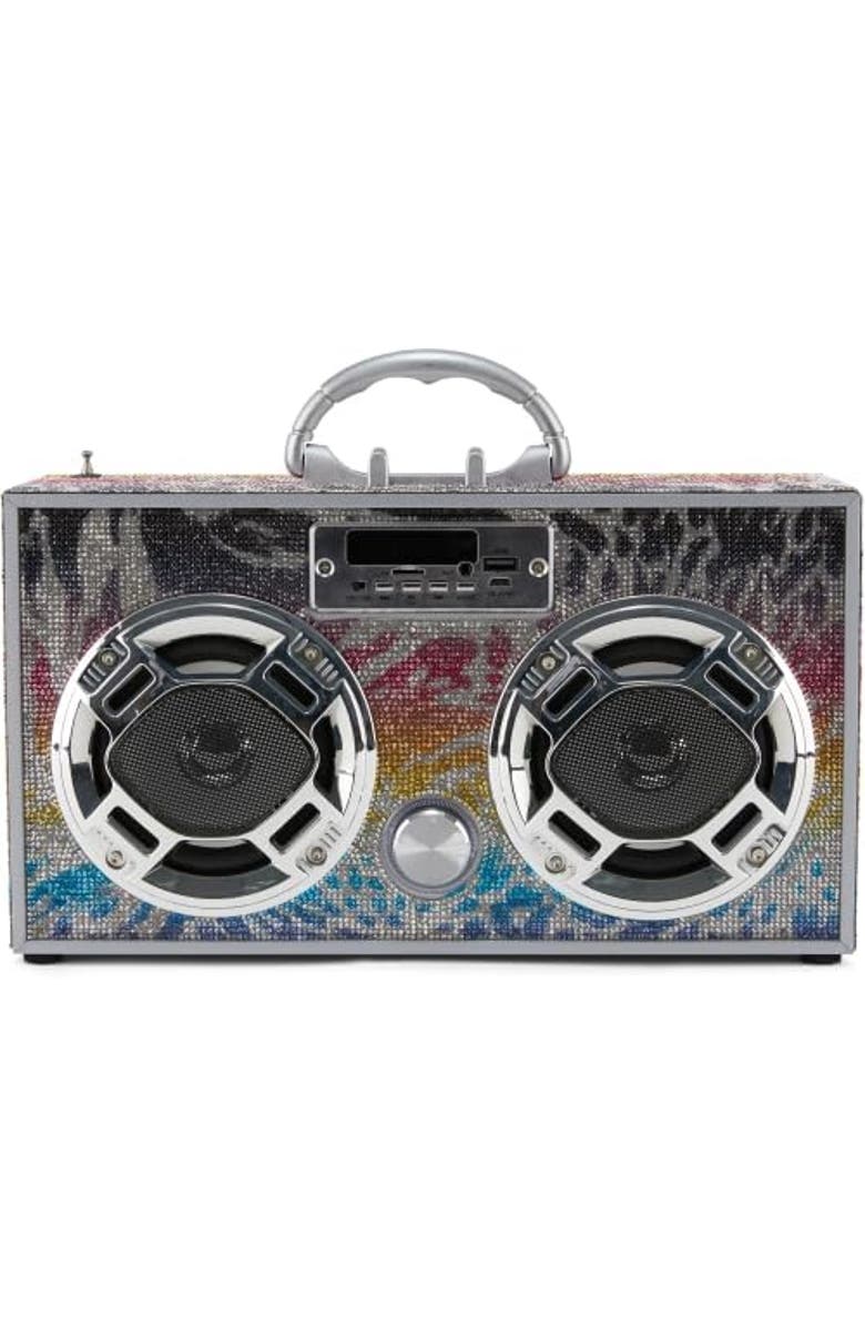 TREND TECH Boombox Bluetooth Speaker, Alternate, color, Animal Bling