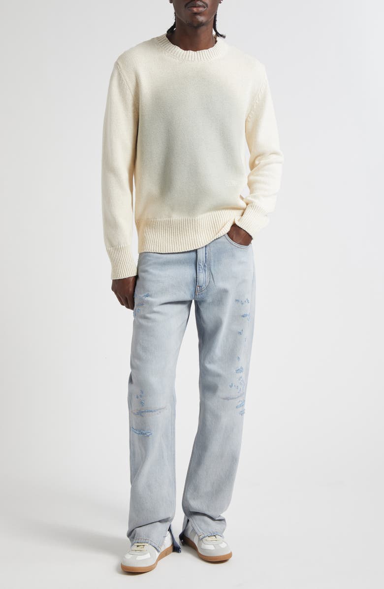 MM6 Maison Margiela Dot Motif Crewneck Sweater, Alternate, color, Off White