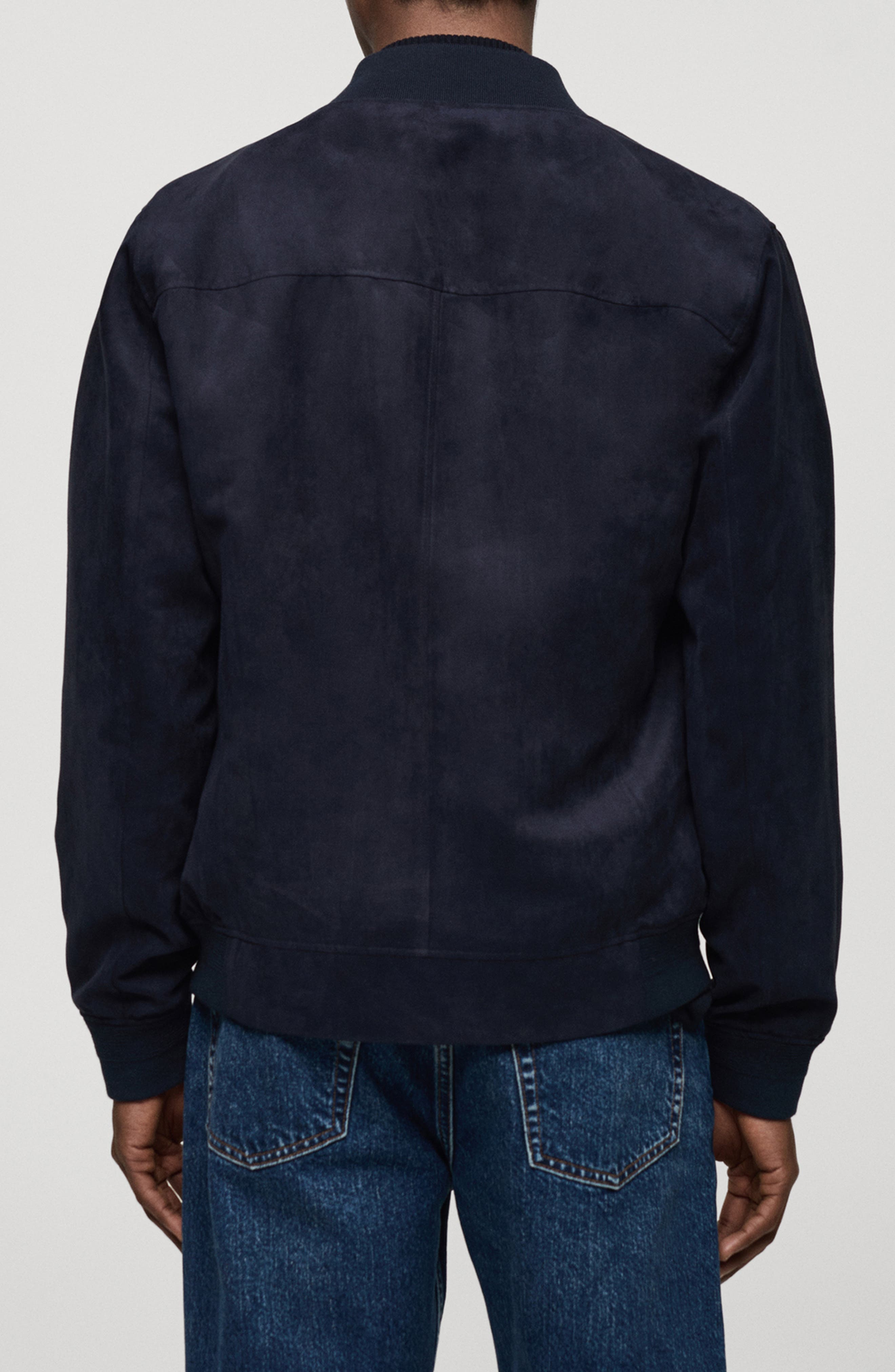 Faux Suede Bomber Jacket - image 2
