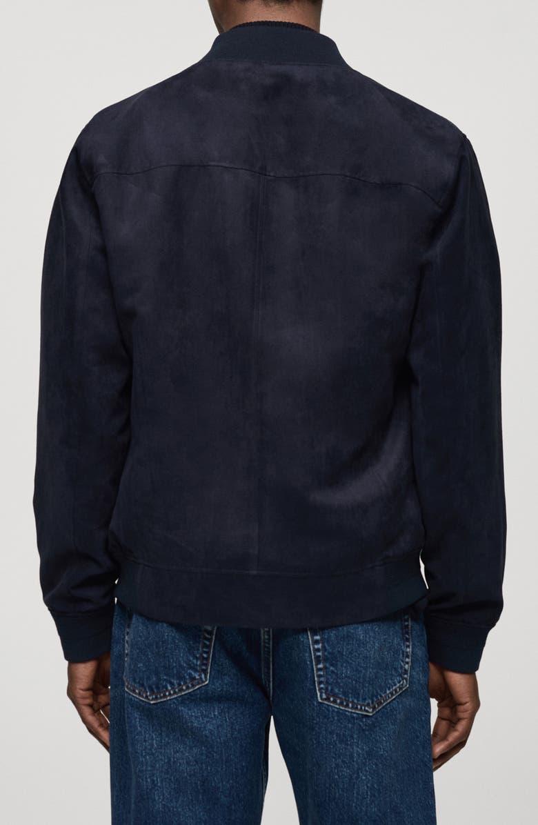 MANGO Faux Suede Bomber Jacket, Alternate, color, 