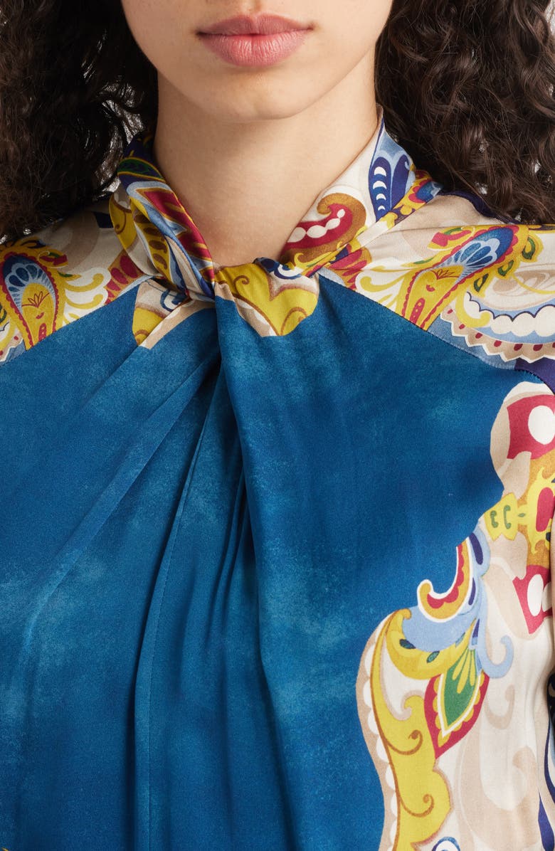 Elie Tahari The Raquel Long Sleeve Maxi Dress, Alternate, color, Eclipse Paisley Print