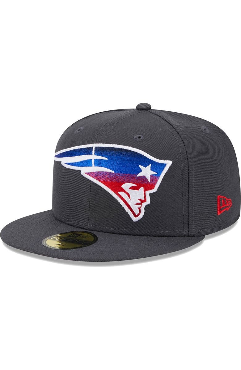 New Era Men's New Era Graphite New England Patriots Color Dim 59FIFTY Fitted Hat, Alternate, color, 