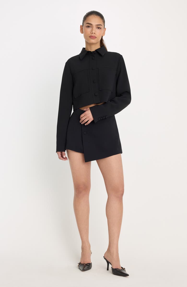 Good American Luxe Crop Jacket, Alternate, color, Black001