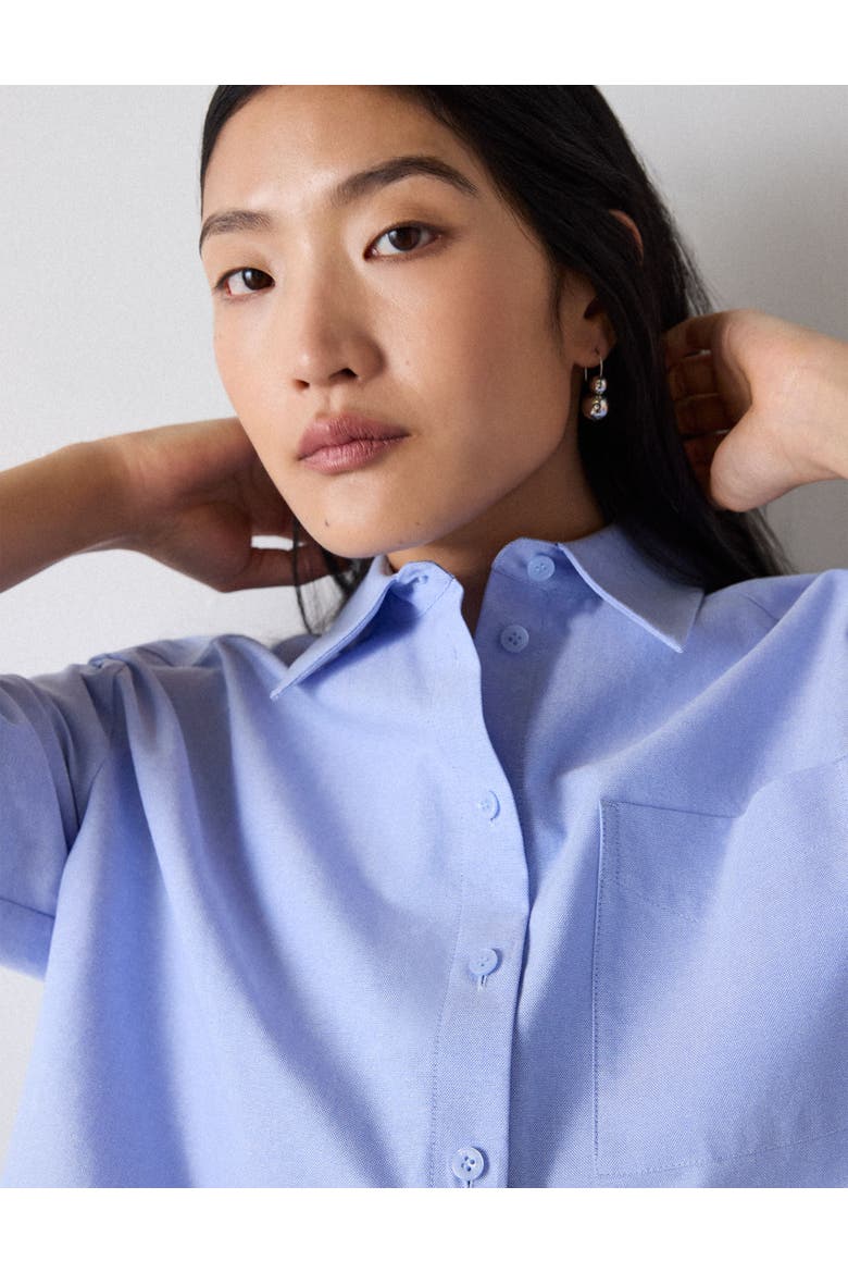 Boxy Oxford Cotton Shirt, Alternate, color, Pale Blue