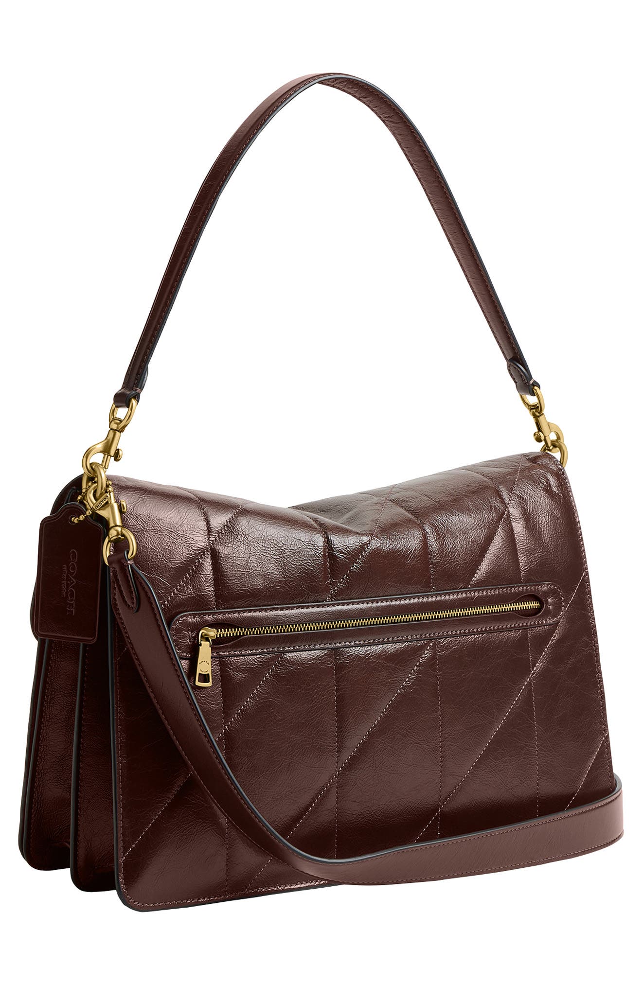 COACH Tabby 35 Quilted Glazed Leather Chain Shoulder Bag, Alternate, color, Maple