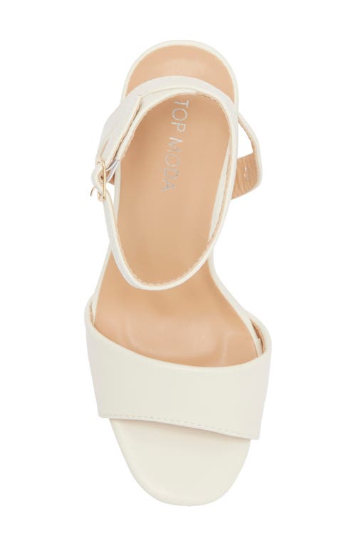 Top Guy Shoes Jane Platform Sandal In Ivory Pu