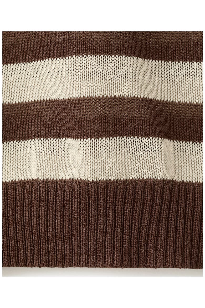 Stripe Crop Sweater, Alternate, color, CHOCOLATE