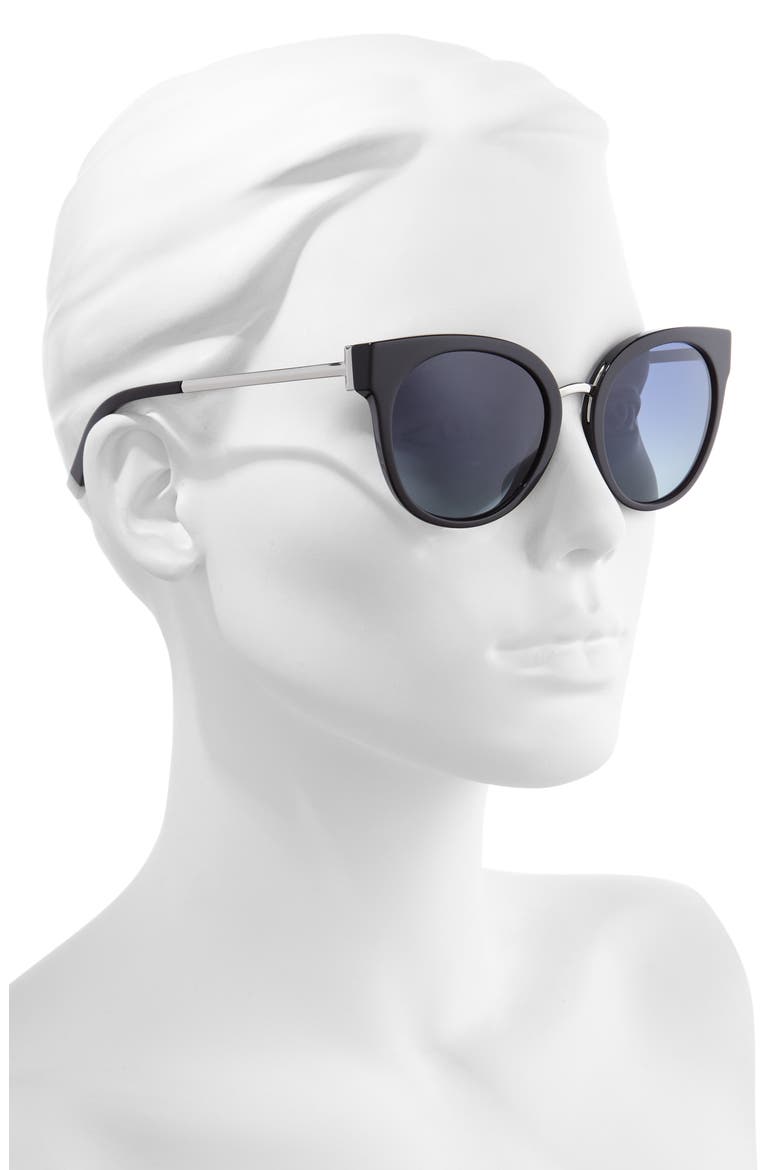 54mm Polarized Butterfly Sunglasses, Alternate, color, BLACK/ AZURE GRAD
