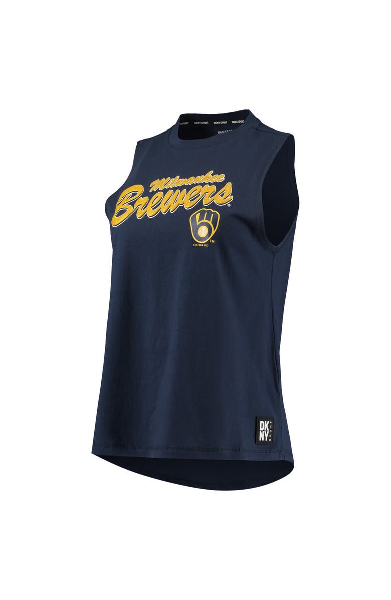 DKNY SPORT Women's DKNY Sport Navy Milwaukee Brewers Marcie Tank Top, Alternate, color, Navy