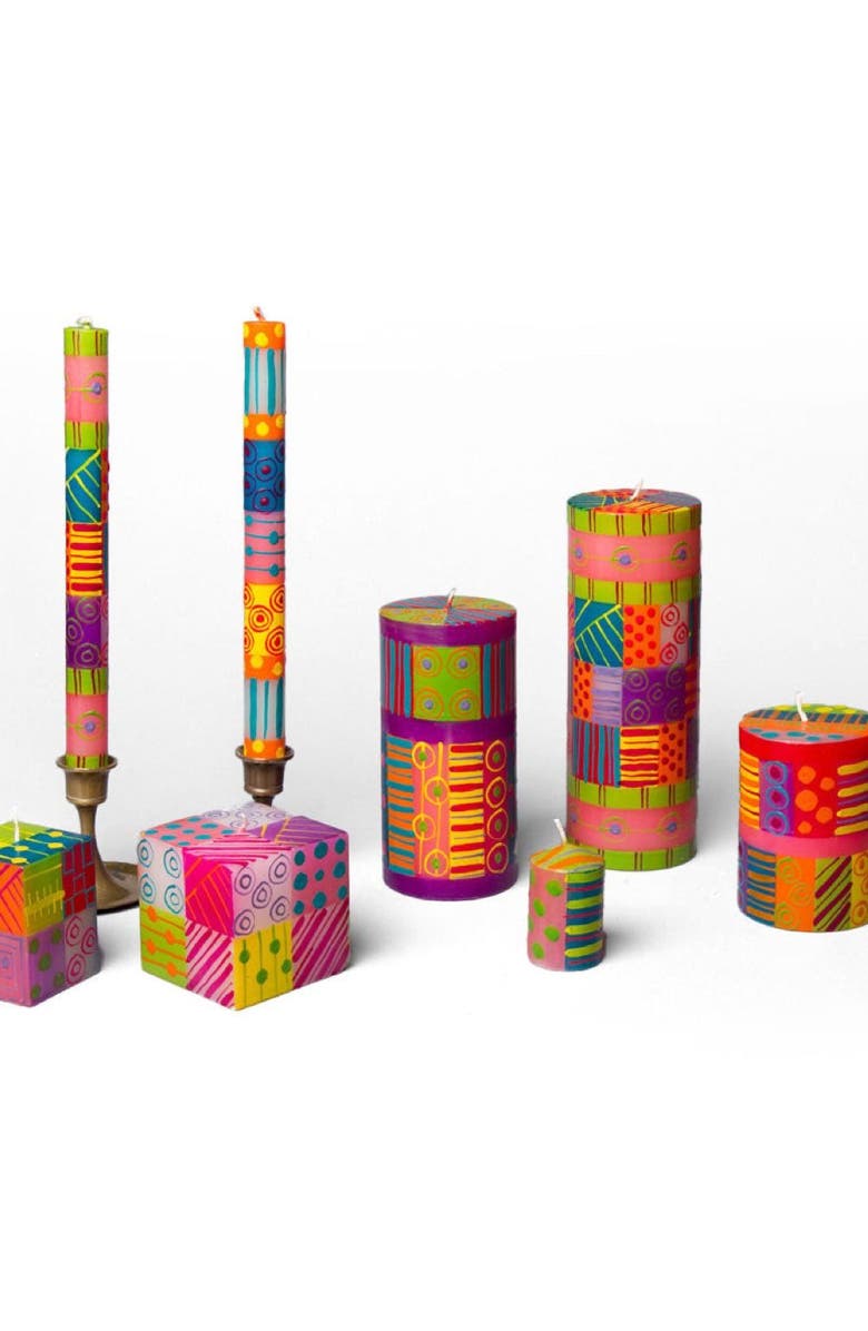 Thumbprint Artifacts Carousel Painted Voltive Candles - Set of 6, Alternate, color, Carousel - 2"