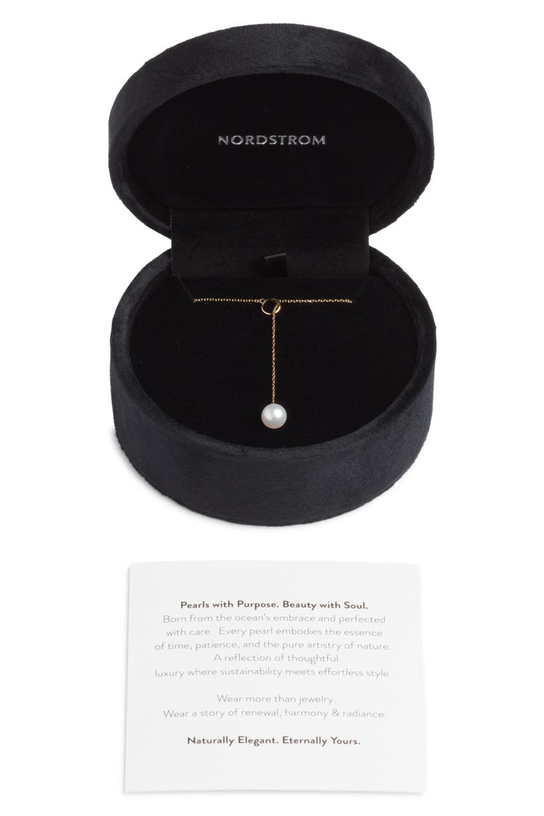 Freshwater Pearl Y-Necklace, Alternate, color, WHITE- 14K YELLOW GOLD