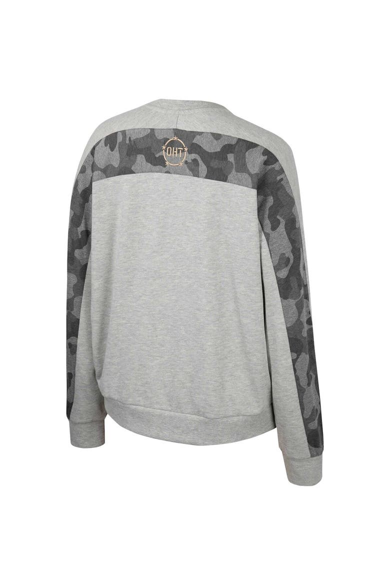 Women's Colosseum Heather Gray Alabama Crimson Tide OHT Military Appreciation Flag Rank Dolman Pullover Sweatshirt, Alternate, color, Heather Gray
