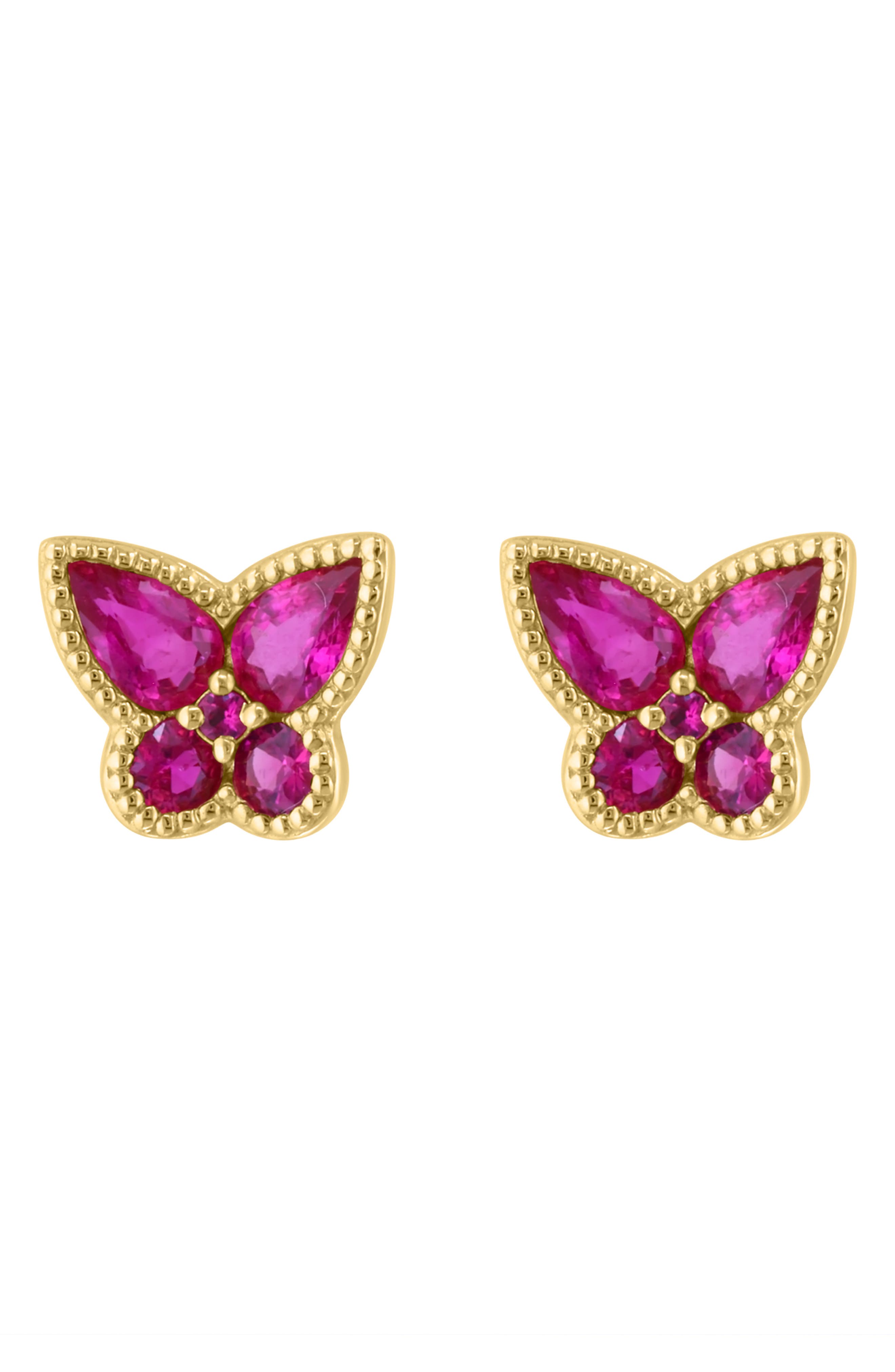 EFFY Natural Ruby Butterfly Stud Earrings