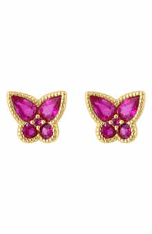 EFFY Natural Ruby Butterfly Stud Earrings