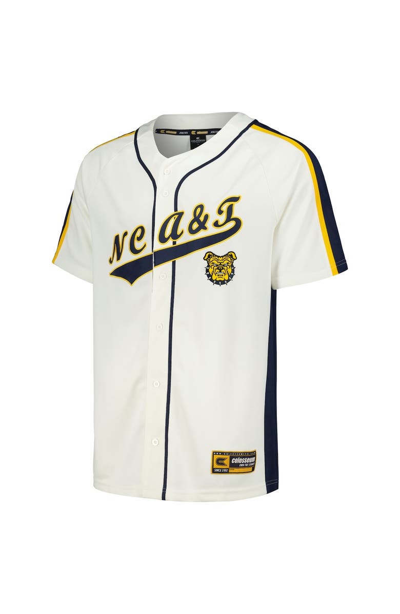 COLOSSEUM Men's Colosseum Cream North Carolina A&T Aggies Ruth Button-Up Baseball Jersey, Alternate, color, 
