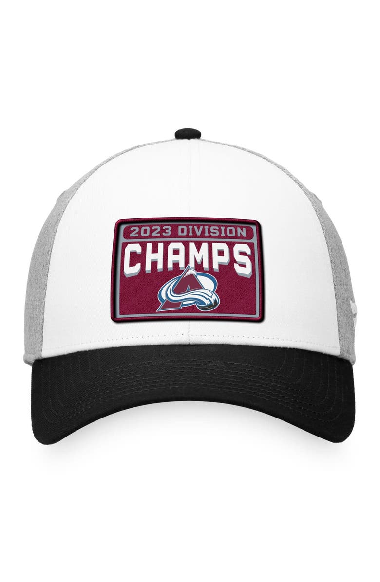 FANATICS Men's Fanatics Branded  White/Black Colorado Avalanche 2023 Central Division Champions Locker Room Adjustable Hat, Alternate, color, 