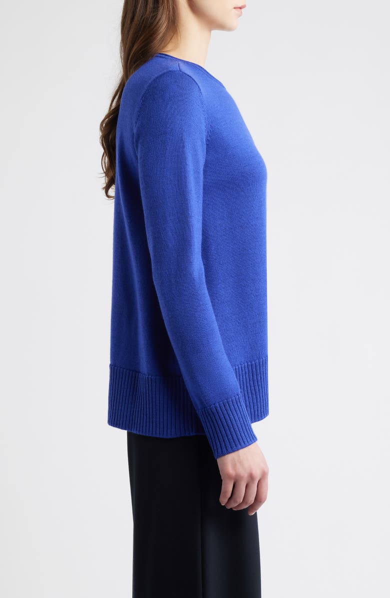 Eileen Fisher Crewneck Wool Sweater, Alternate, color, Royal