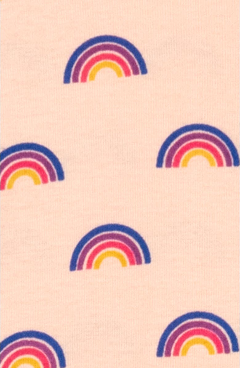 Leveret Footed Printed Cotton Matching Family Pajamas, Coordinated Prints, Alternate, color, Pink Rainbow