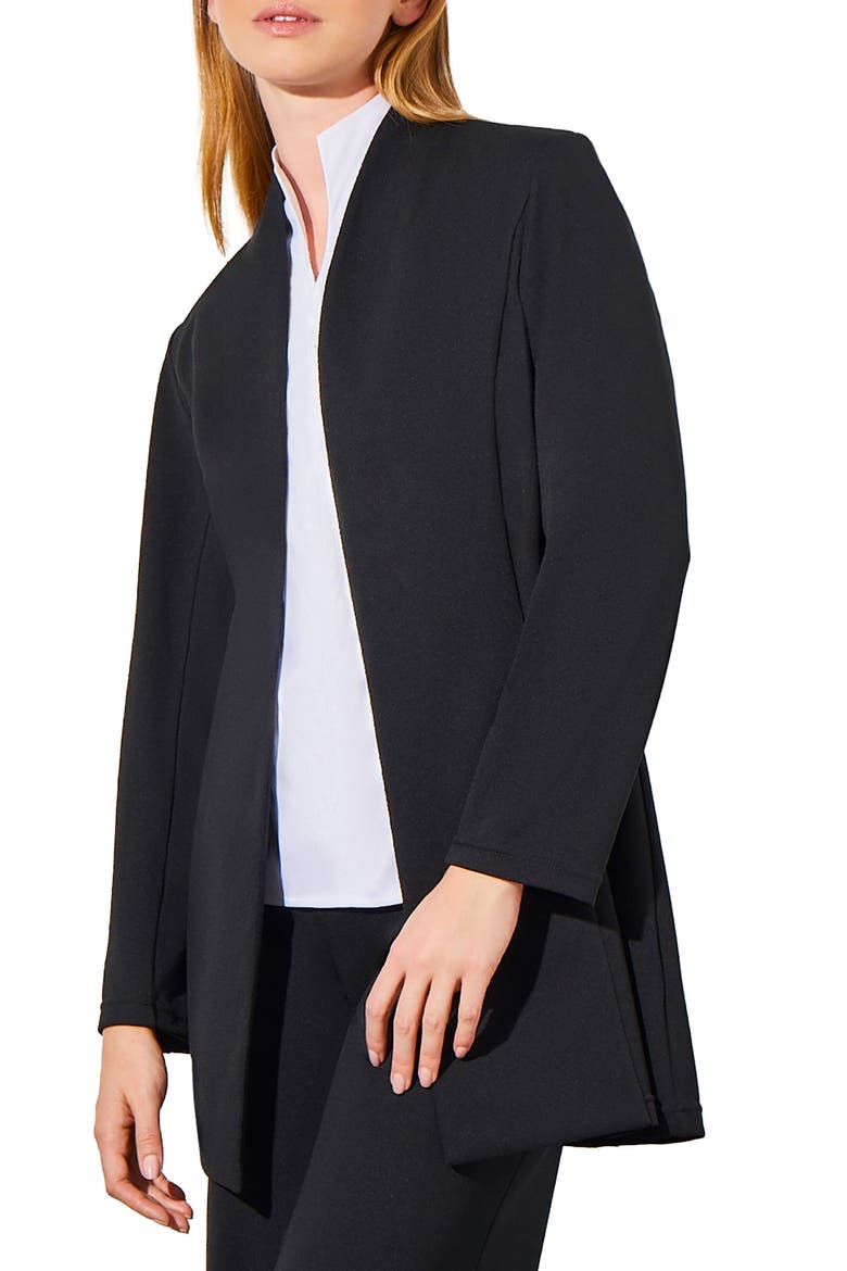 Stretch Crepe Jacket, Alternate, color, BLACK