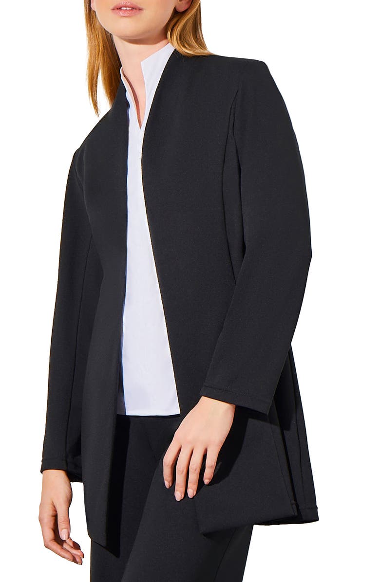 Ming Wang Stretch Crepe Jacket, Alternate, color, Black