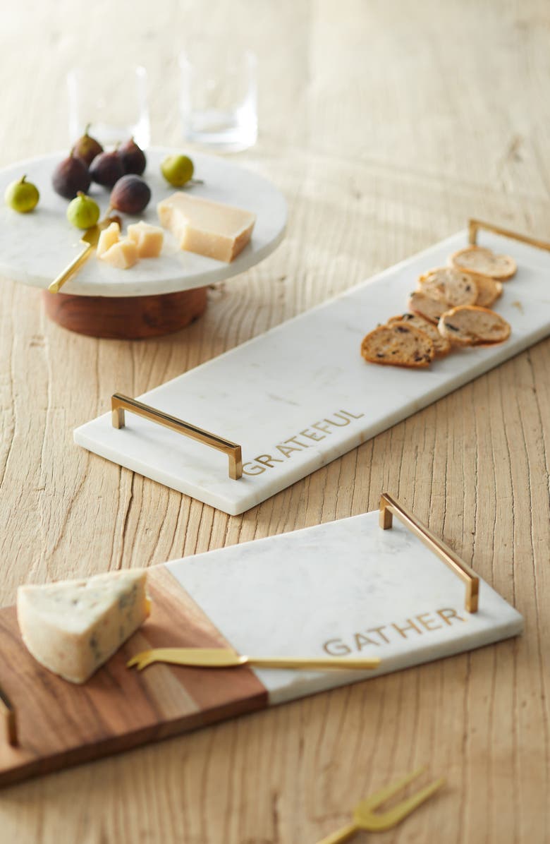 NORDSTROM AT HOME Marble & Wood Lazy Susan, Alternate, color, 