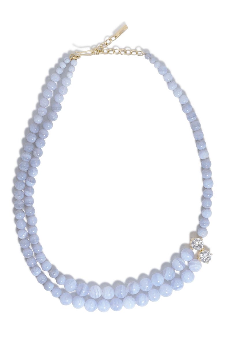 Light of the Past Beaded Necklace, Main, color, BLUE