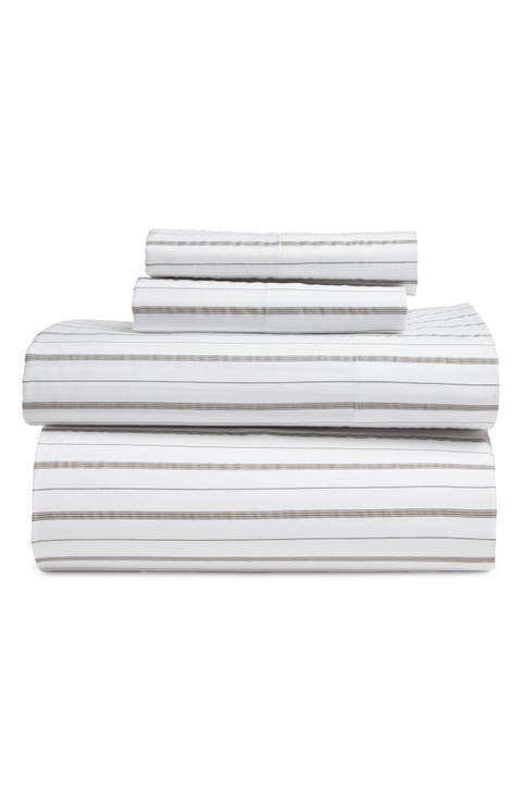 Stripe Organic Cotton Sateen Sheet Set