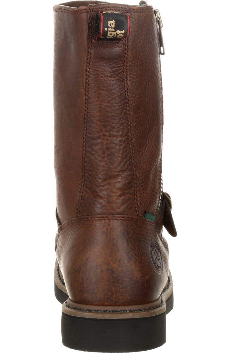 Georgia Boot Side Zip Waterproof Work Wellington, Alternate, color, Brown