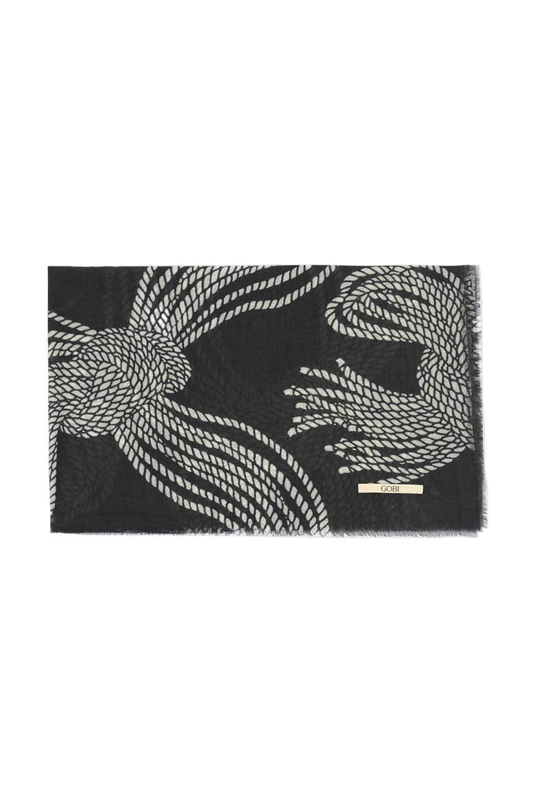 Rope Knot Printed Cashmere Shawl, Main, color, coconut milk