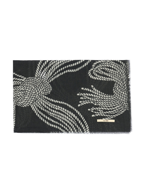Rope Knot Printed Cashmere Shawl