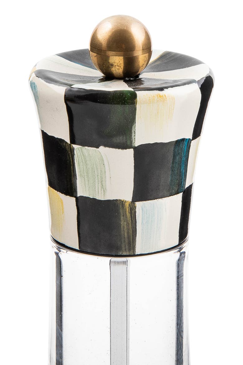 Courtly Check Enameled Steel Grinder, Alternate, color, BLACK/ WHITE