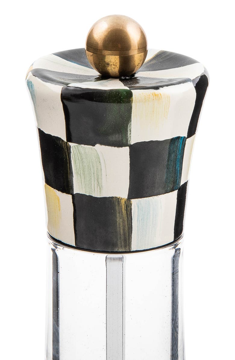 MACKENZIE CHILDS Courtly Check Enameled Steel Grinder, Alternate, color, Black/ White
