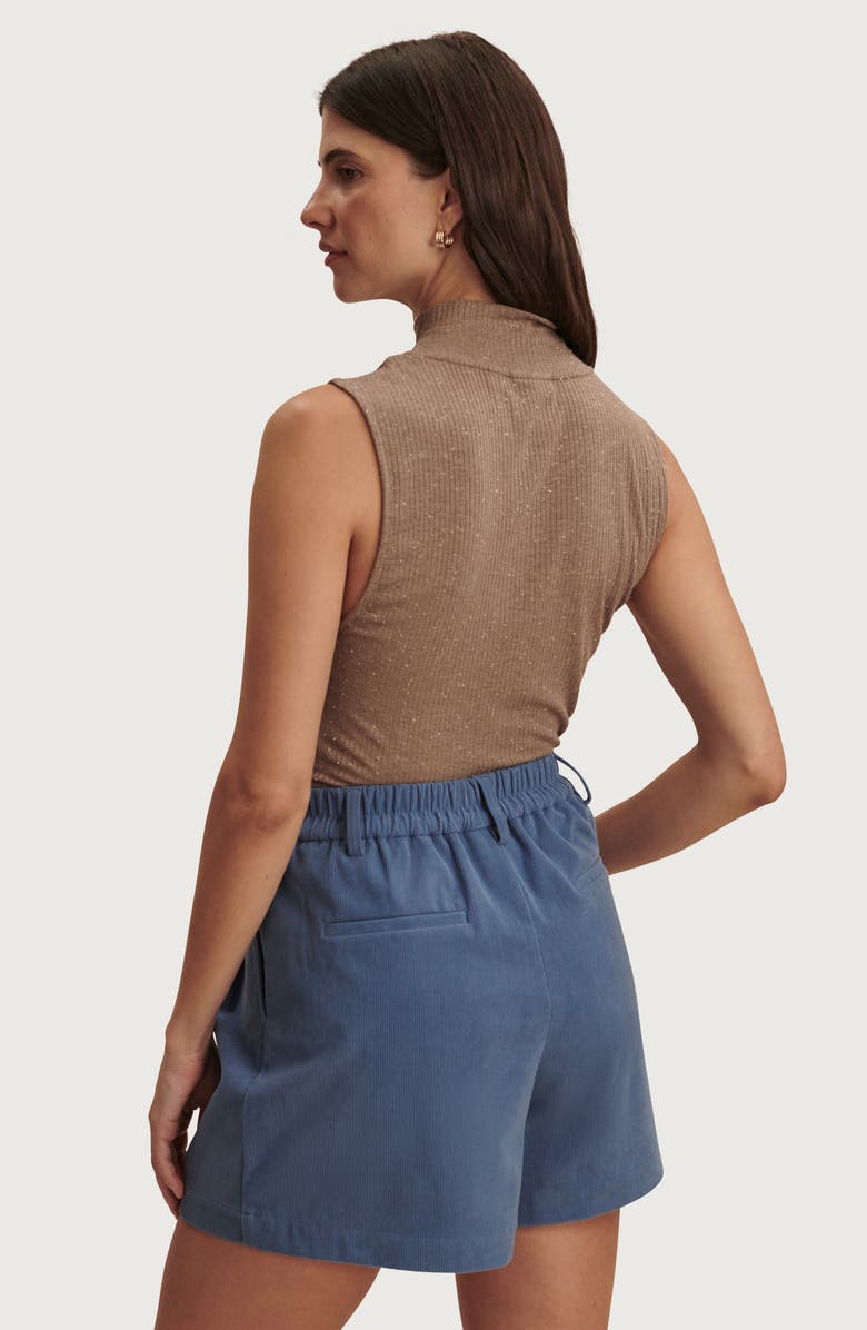 Varley Jorden Pleated Corduroy Shorts, Alternate, color, Bijou Blue