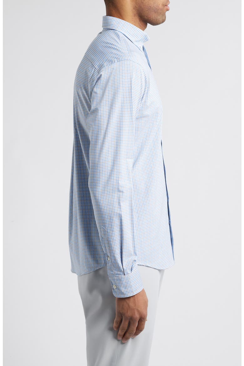 Koby Gingham Performance Button-Down Shirt, Alternate, color, NAVY