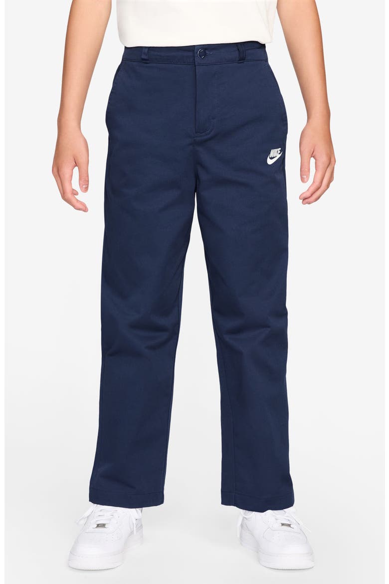 Kids' Sportswear Club Slim Fit Pants, Main, color, MIDNIGHT NAVY/ WHITE