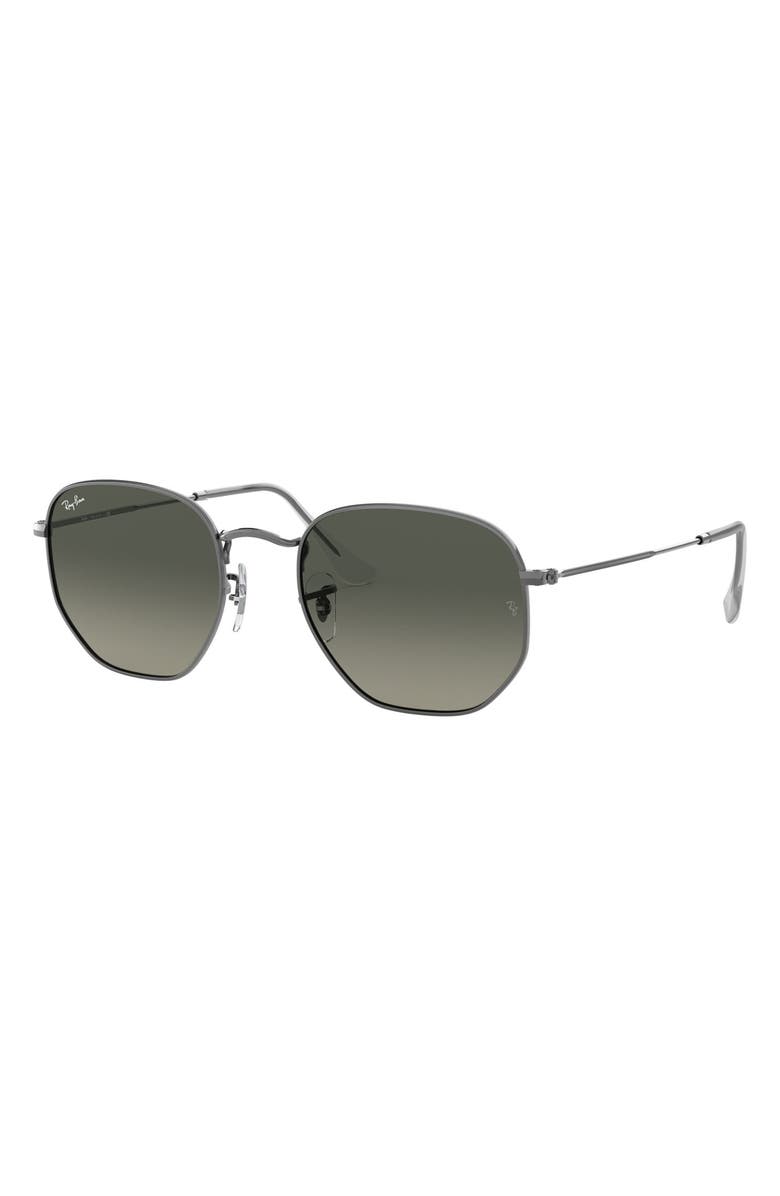 Ray-Ban 51mm Geometric Sunglasses, Alternate, color, Gunmetal/ Grey Gradient