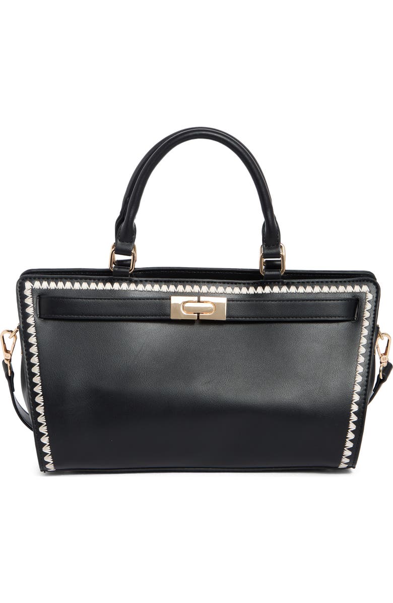 Melie Bianco Neema Top Zip Handbag, Main, color, Black