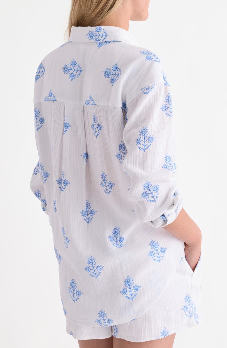 vineyard vines Organic Cotton Shirt, Alternate, color, White Lia Blockprint