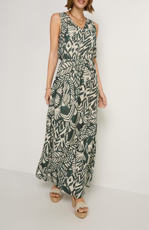 Women's Flowy V-Neck Maxi Dress