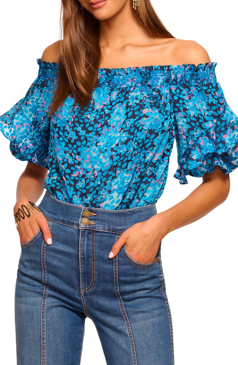 Ramy Brook Fiona Floral Off the Shoulder Top, Main, color, 