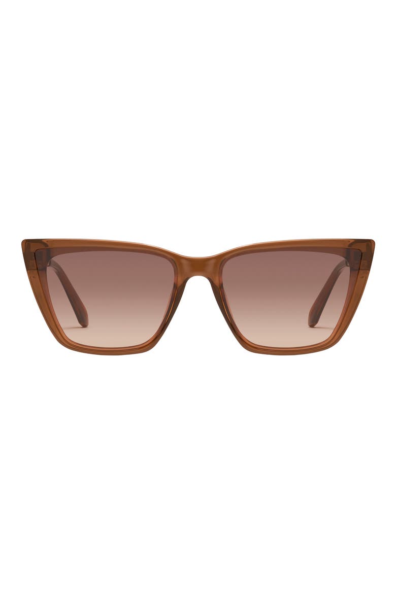 Call The Shots 59mm Cat Eye Sunglasses, Main, color, COFFEE/ BROWN FAWN