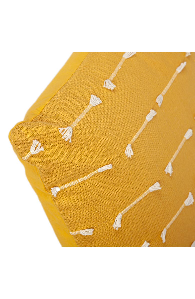 PARKLAND COLLECTION Fringe Cotton Pillow, Alternate, color, Yellow