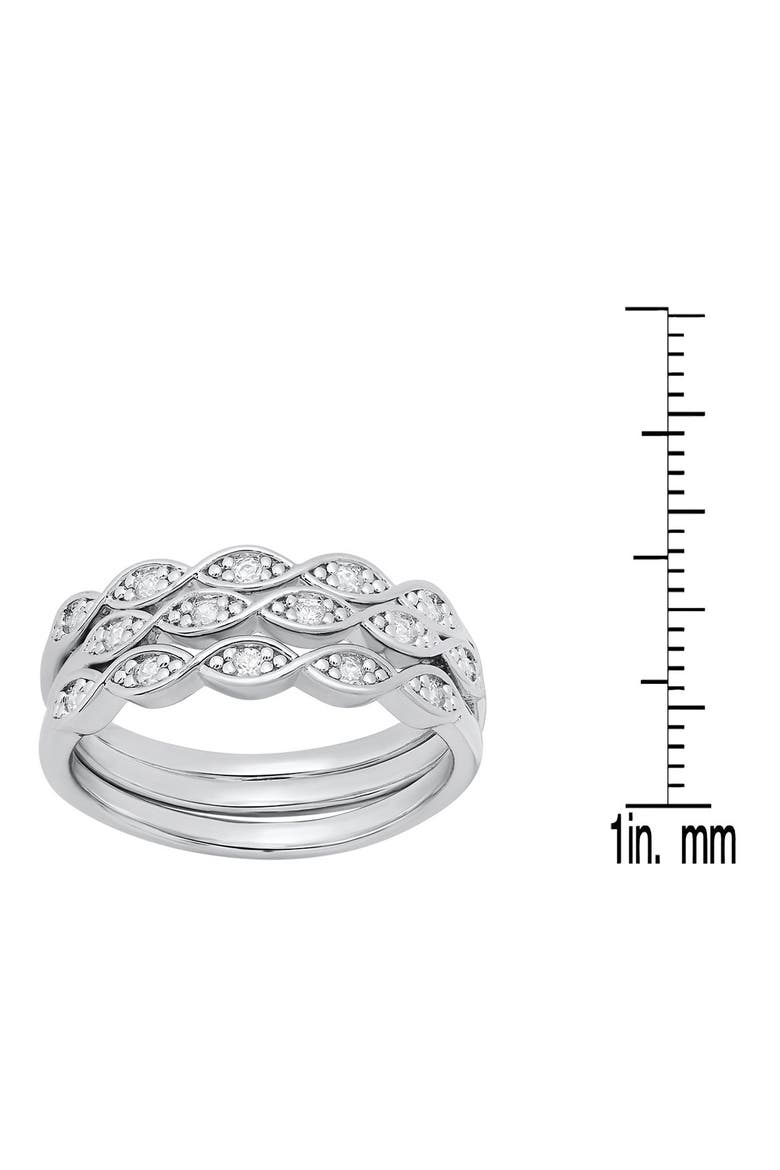 Round Simulated Diamond Stacked Ring, Alternate, color, SILVER