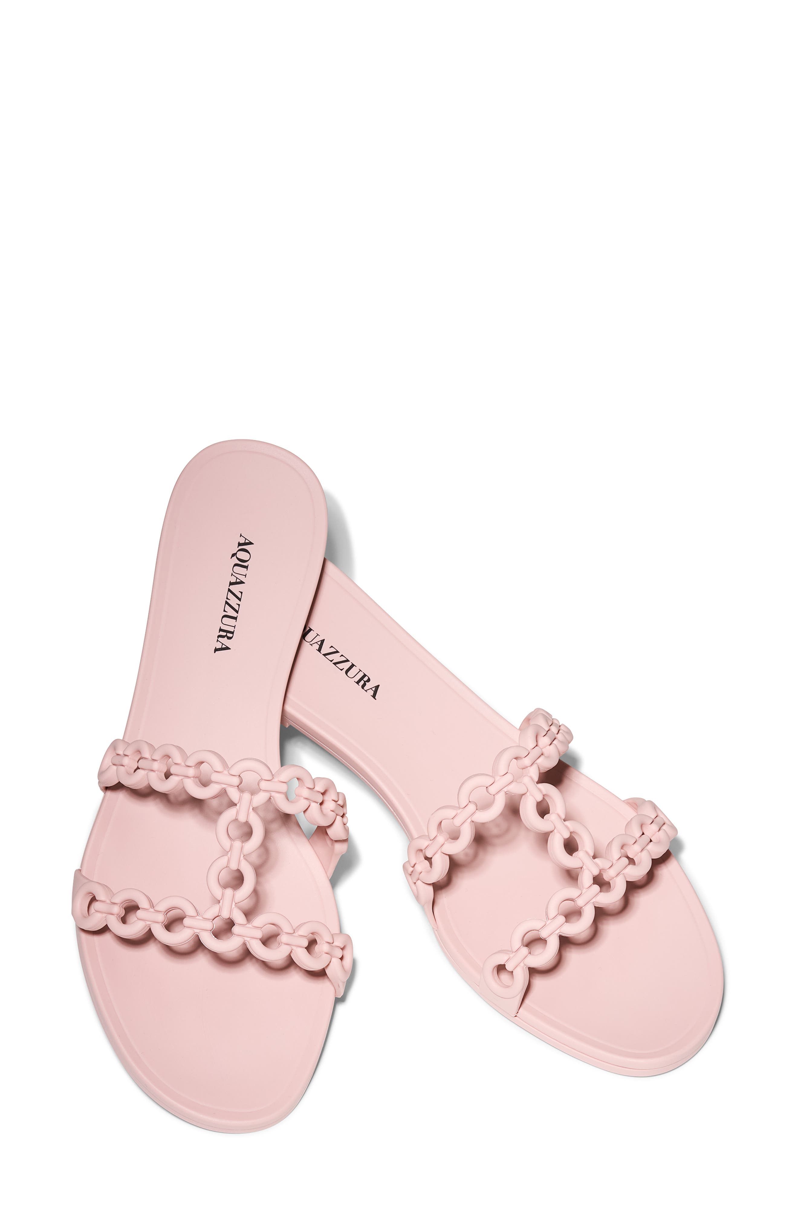 Aquazzura Infinity Chain Jelly Slide Sandal, Alternate, color, Mademoiselle Pink
