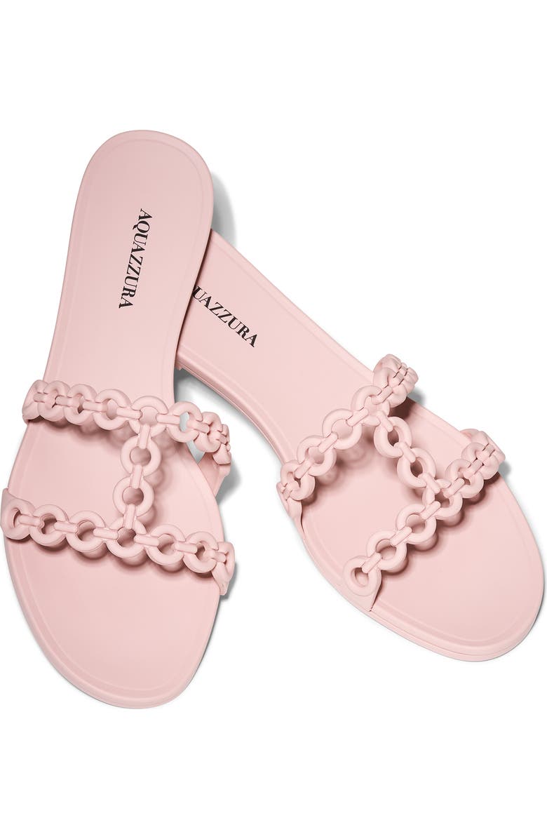 Aquazzura Infinity Chain Jelly Slide Sandal, Alternate, color, Mademoiselle Pink