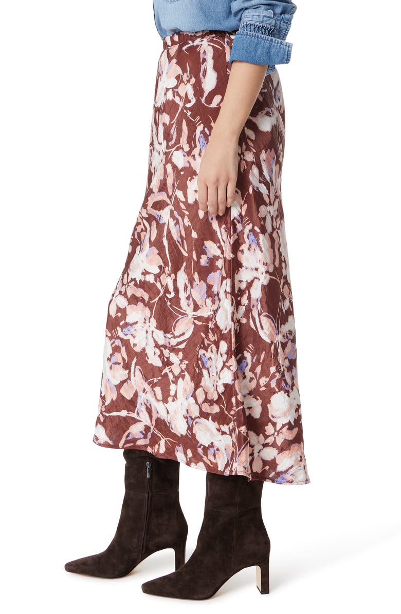 Sam Edelman Gracie Floral Print Satin Midi Skirt, Alternate, color, 