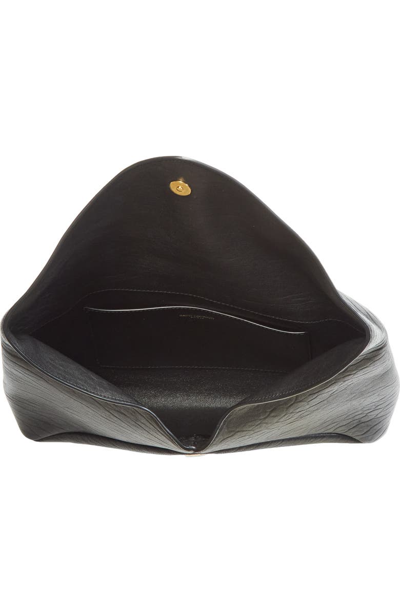 Saint Laurent Large Cassandre Leather Envelope Clutch, Alternate, color,