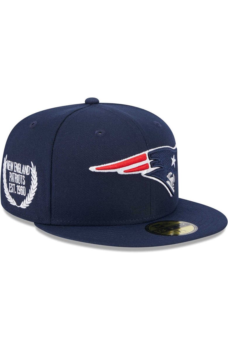 New Era Men's New Era Navy New England Patriots Camo Undervisor 59FIFTY Fitted Hat, Main, color, 